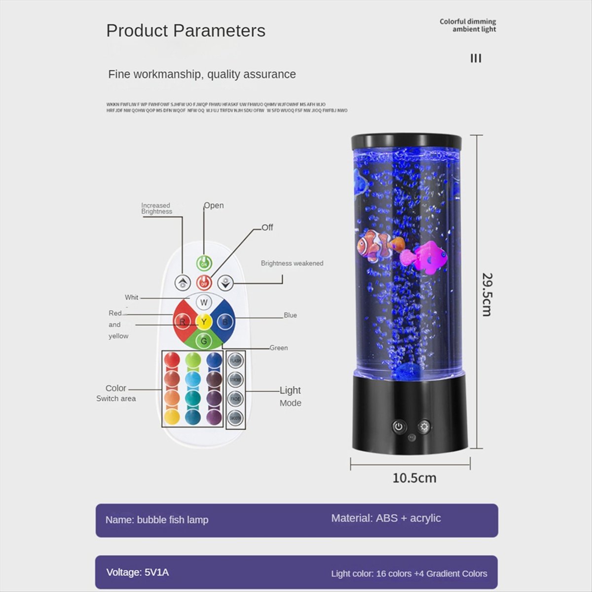 A99Z Mini RGB Kabarcık Balık L - Aquarium Fish Colour incelemesi ve fiyatı